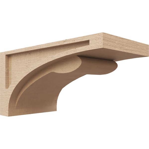 Ekena Millwork 8"W x 16"D x 8"H Wide Viola Rough Cedar Woodgrain TimberThane Corbel, Primed Tan CORUR08X16X08VIORCPR - main